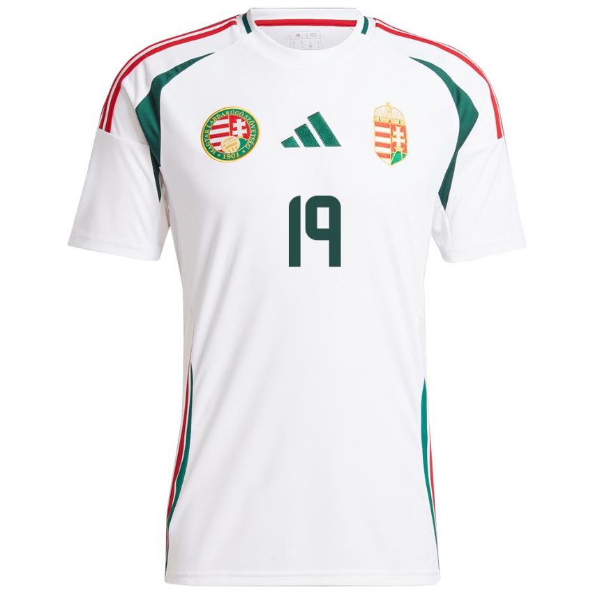 Herren Ungarn Barnabás Varga #19 Weiß Auswärtstrikot Trikot 24-26 T-Shirt Schweiz