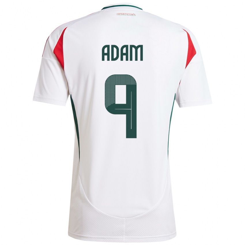 Herren Ungarn Martin Ádám #9 Weiß Auswärtstrikot Trikot 24-26 T-Shirt Schweiz