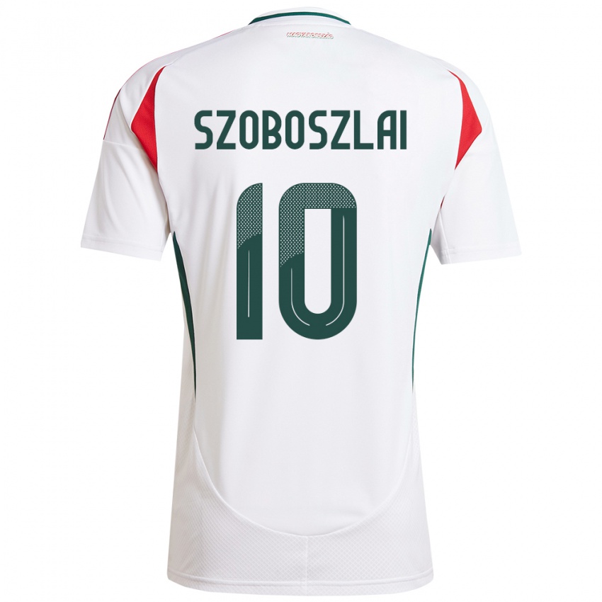 Herren Ungarn Dominik Szoboszlai #10 Weiß Auswärtstrikot Trikot 24-26 T-Shirt Schweiz