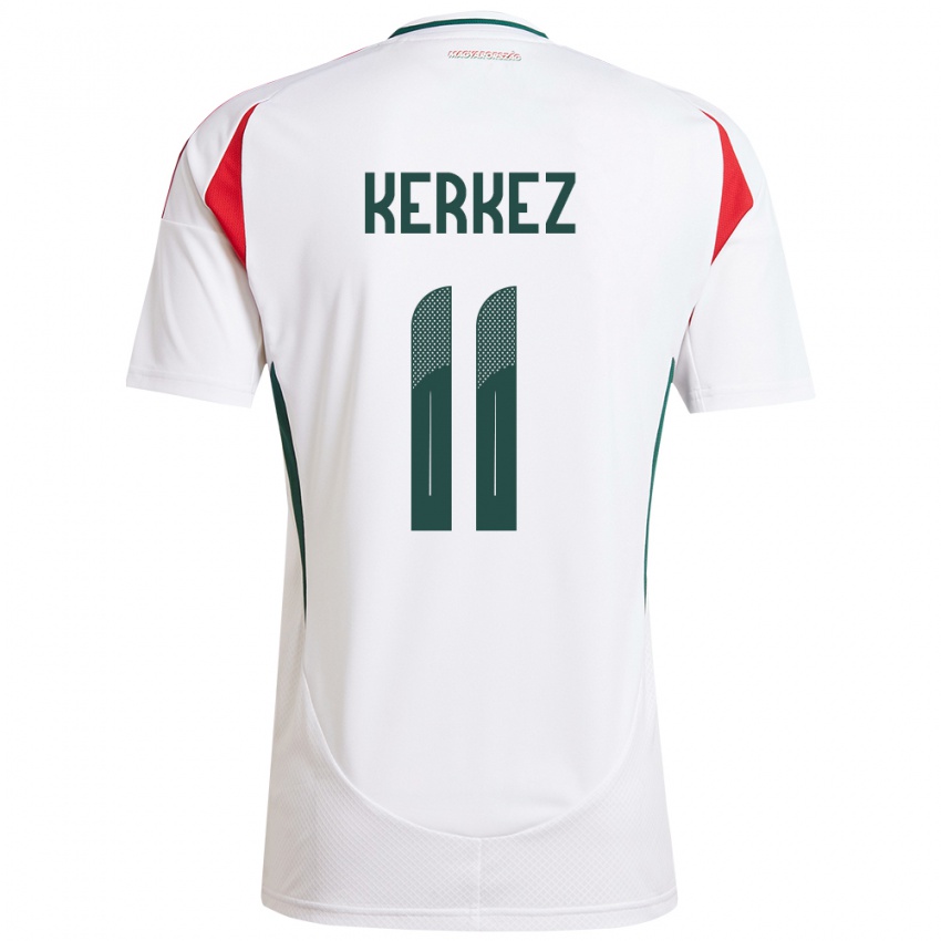 Herren Ungarn Milos Kerkez #11 Weiß Auswärtstrikot Trikot 24-26 T-Shirt Schweiz