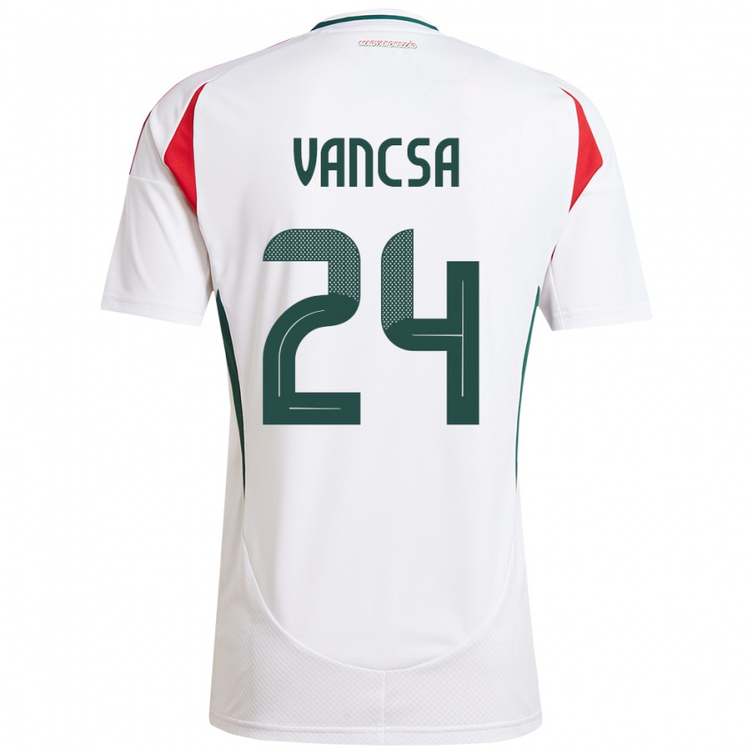 Herren Ungarn Zalán Vancsa #24 Weiß Auswärtstrikot Trikot 24-26 T-Shirt Schweiz