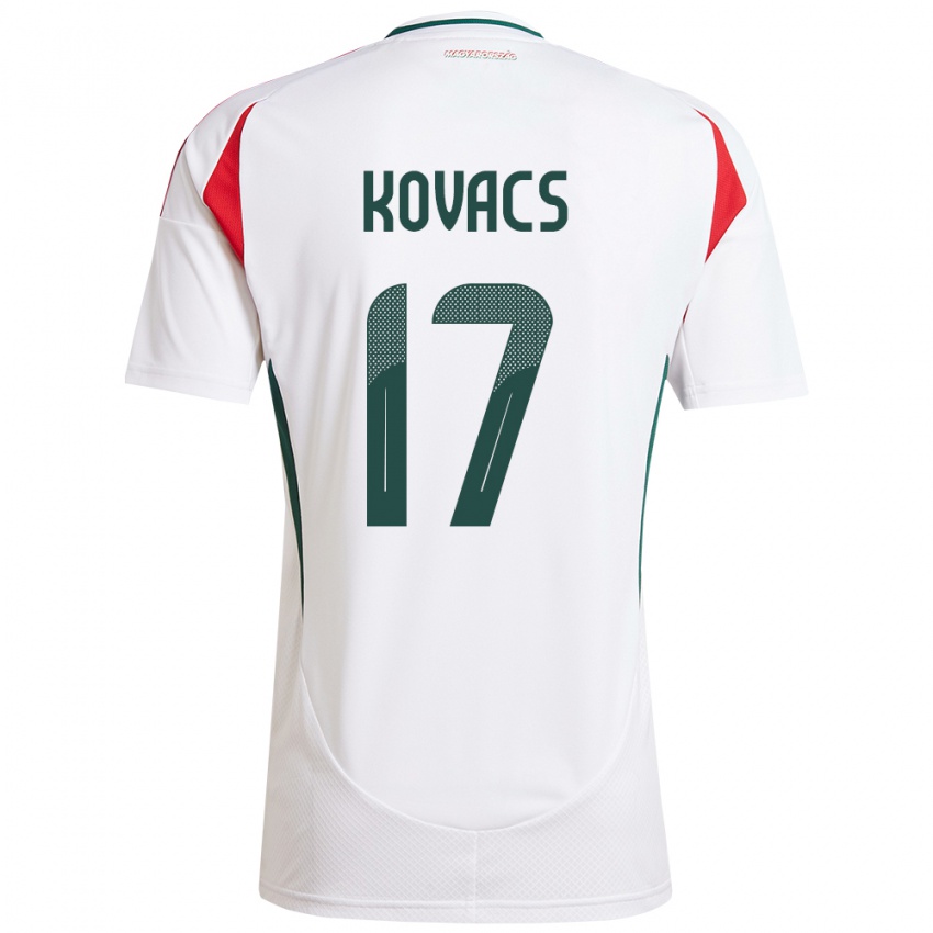 Herren Ungarn Mátyás Kovács #17 Weiß Auswärtstrikot Trikot 24-26 T-Shirt Schweiz