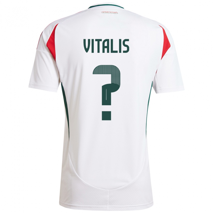 Herren Ungarn Milán Vitális #0 Weiß Auswärtstrikot Trikot 24-26 T-Shirt Schweiz