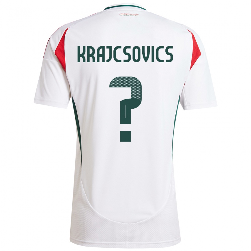 Herren Ungarn Ábel Krajcsovics #0 Weiß Auswärtstrikot Trikot 24-26 T-Shirt Schweiz