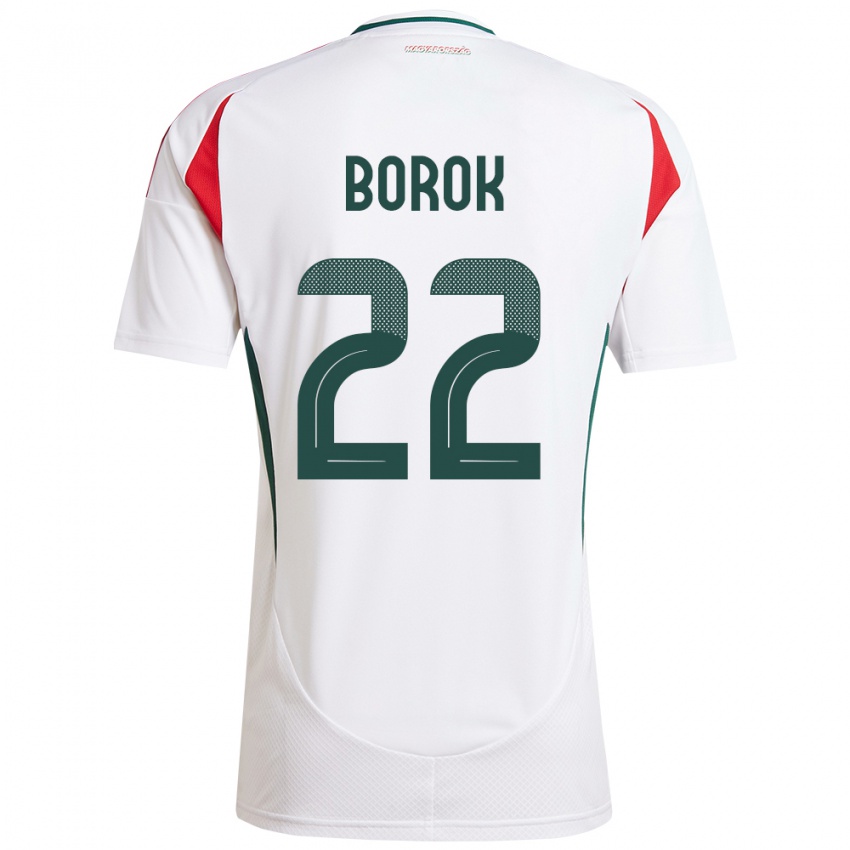 Herren Ungarn Dorina Borók #22 Weiß Auswärtstrikot Trikot 24-26 T-Shirt Schweiz