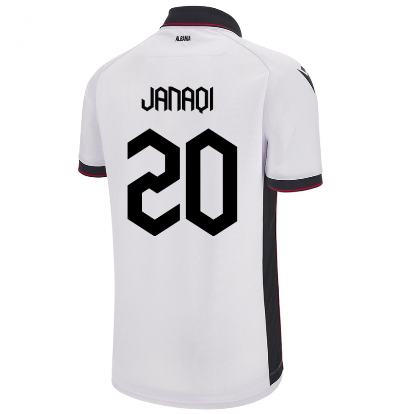 Herren Albanien Dejvid Janaqi #20 Weiß Auswärtstrikot Trikot 24-26 T-Shirt Schweiz