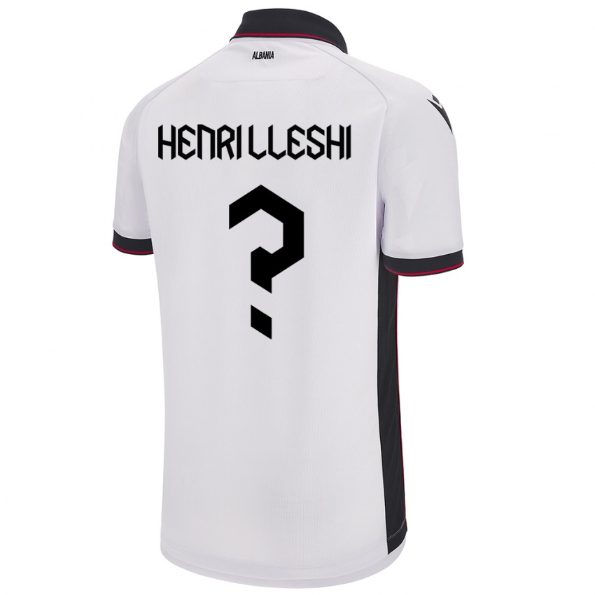 Herren Albanien Henri Lleshi #0 Weiß Auswärtstrikot Trikot 24-26 T-Shirt Schweiz