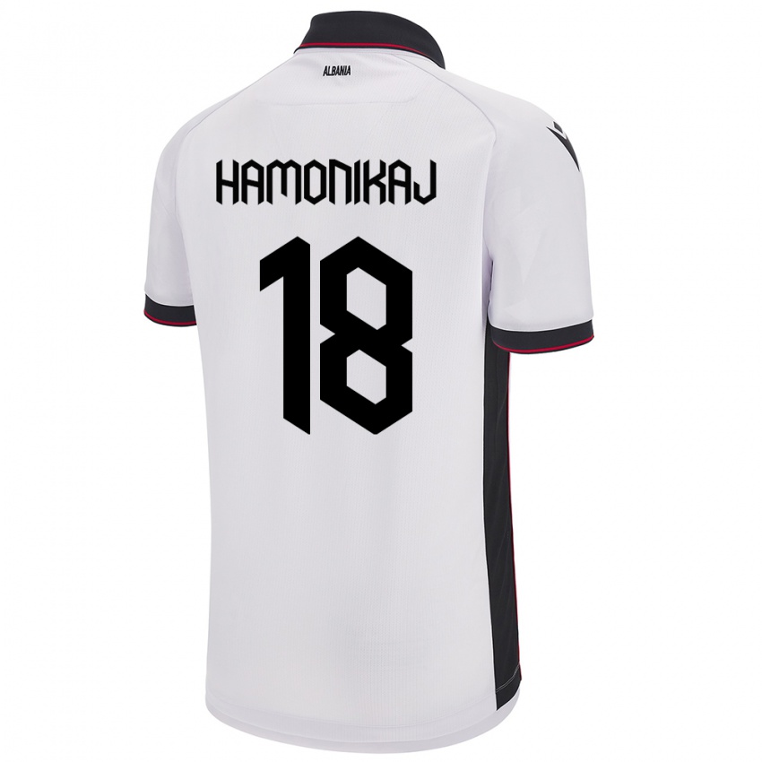 Herren Albanien Klea Hamonikaj #18 Weiß Auswärtstrikot Trikot 24-26 T-Shirt Schweiz