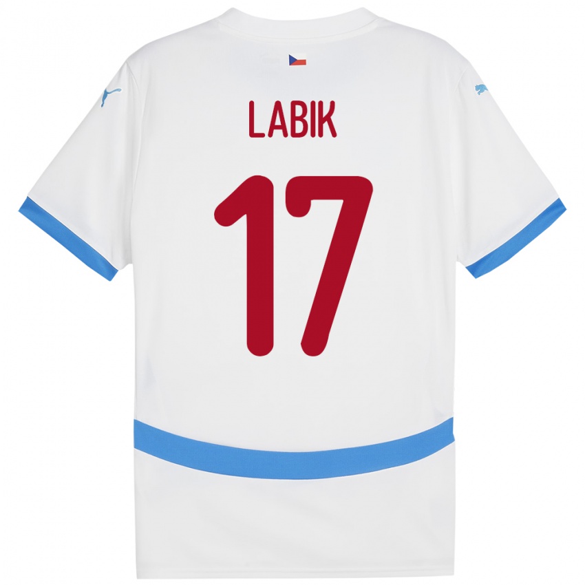 Herren Tschechien Albert Labik #17 Weiß Auswärtstrikot Trikot 24-26 T-Shirt Schweiz