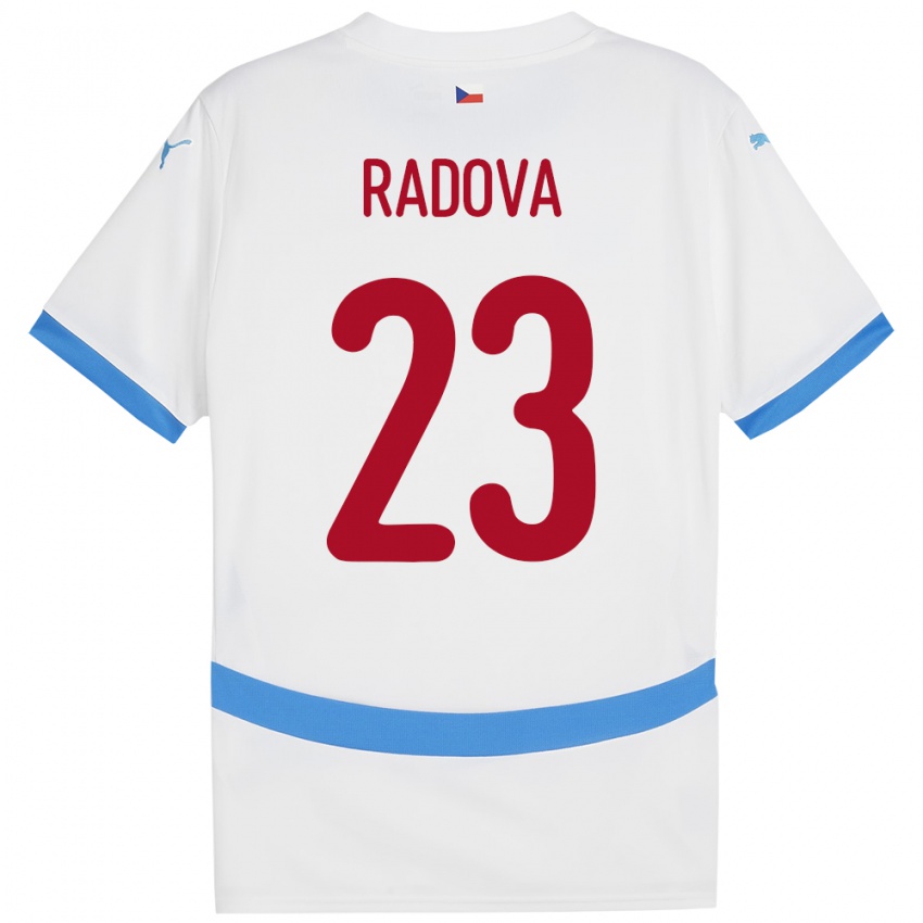 Herren Tschechien Michaela Radová #23 Weiß Auswärtstrikot Trikot 24-26 T-Shirt Schweiz