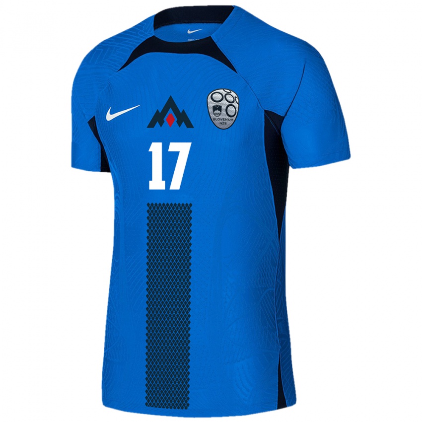 Herren Slowenien Izabela Križaj #17 Blau Auswärtstrikot Trikot 24-26 T-Shirt Schweiz