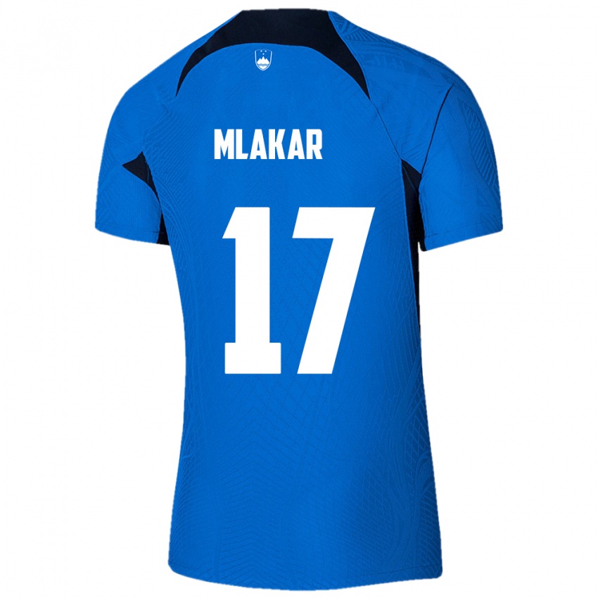 Herren Slowenien Jan Mlakar #17 Blau Auswärtstrikot Trikot 24-26 T-Shirt Schweiz