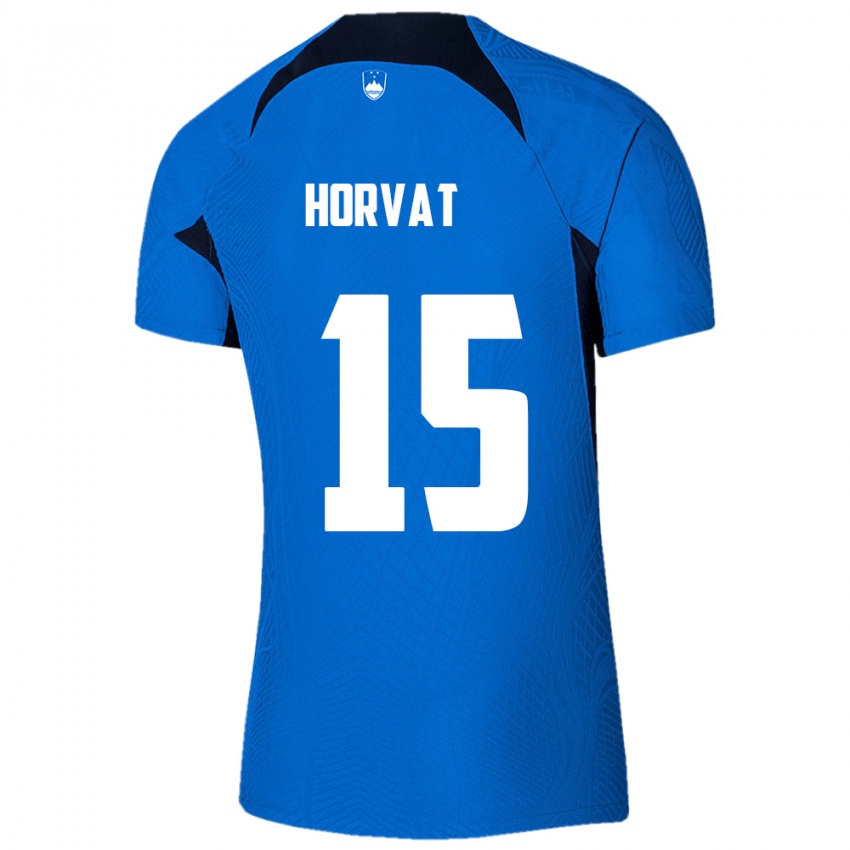 Herren Slowenien Tomi Horvat #15 Blau Auswärtstrikot Trikot 24-26 T-Shirt Schweiz