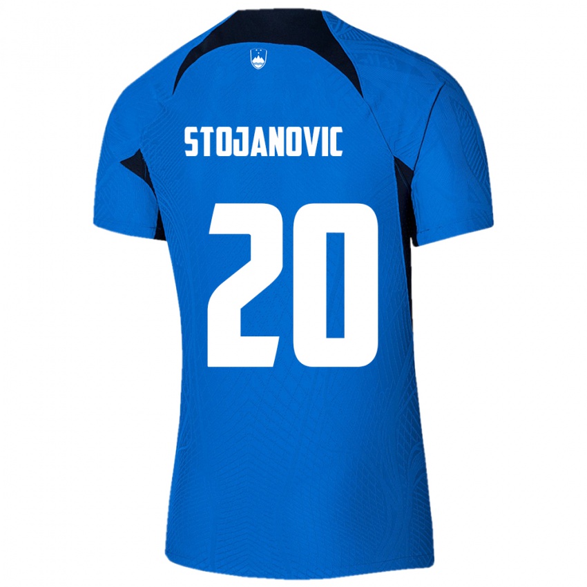 Herren Slowenien Petar Stojanović #20 Blau Auswärtstrikot Trikot 24-26 T-Shirt Schweiz