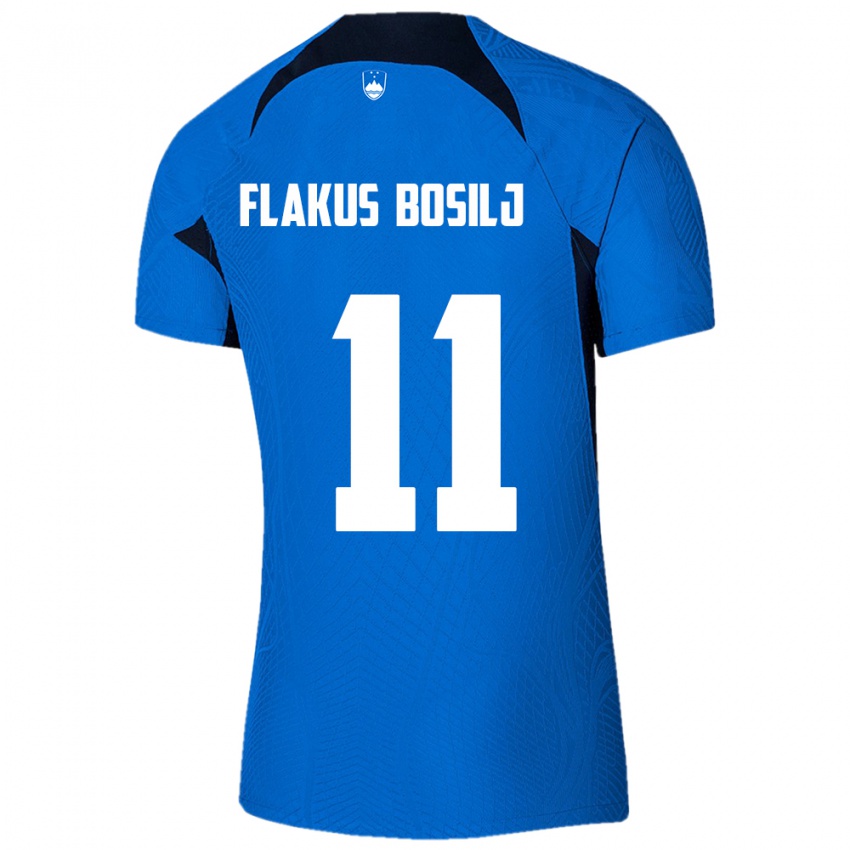 Herren Slowenien David Flakus Bosilj #11 Blau Auswärtstrikot Trikot 24-26 T-Shirt Schweiz