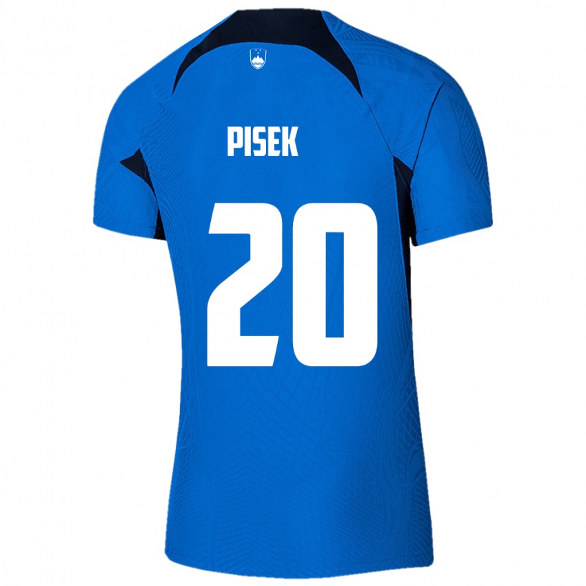 Herren Slowenien Jost Pisek #20 Blau Auswärtstrikot Trikot 24-26 T-Shirt Schweiz