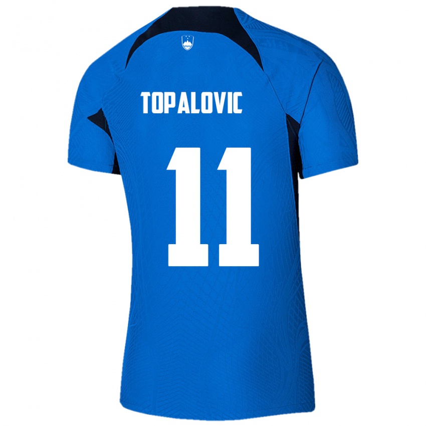 Herren Slowenien Luka Topalovic #11 Blau Auswärtstrikot Trikot 24-26 T-Shirt Schweiz