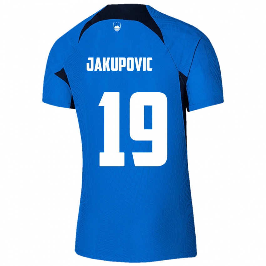 Herren Slowenien Aldin Jakupovic #19 Blau Auswärtstrikot Trikot 24-26 T-Shirt Schweiz