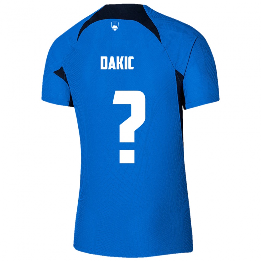 Herren Slowenien Luka Dakic #0 Blau Auswärtstrikot Trikot 24-26 T-Shirt Schweiz