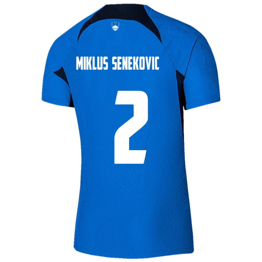 Herren Slowenien Gal Miklus Senekovic #2 Blau Auswärtstrikot Trikot 24-26 T-Shirt Schweiz