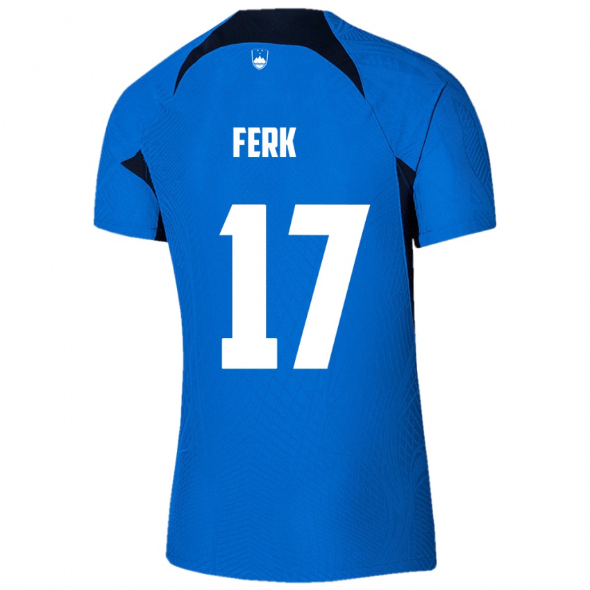 Herren Slowenien Matic Ferk #17 Blau Auswärtstrikot Trikot 24-26 T-Shirt Schweiz