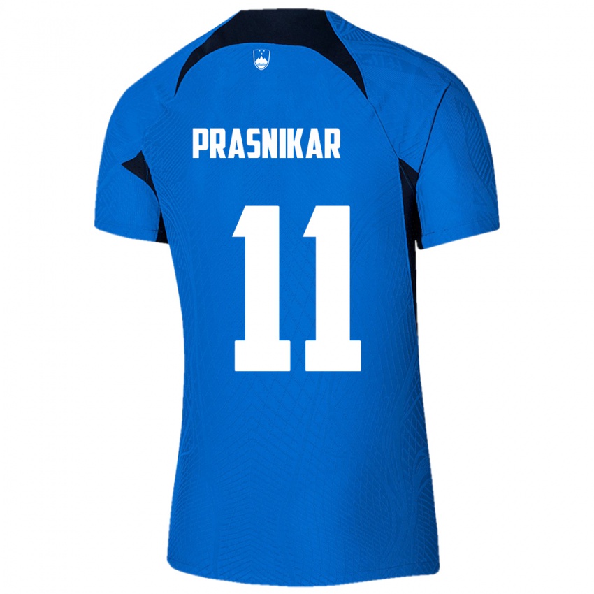 Herren Slowenien Lara Prašnikar #11 Blau Auswärtstrikot Trikot 24-26 T-Shirt Schweiz