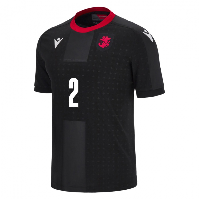 Herren Georgien Gvantsa Kadagishvili #2 Schwarz Auswärtstrikot Trikot 24-26 T-Shirt Schweiz