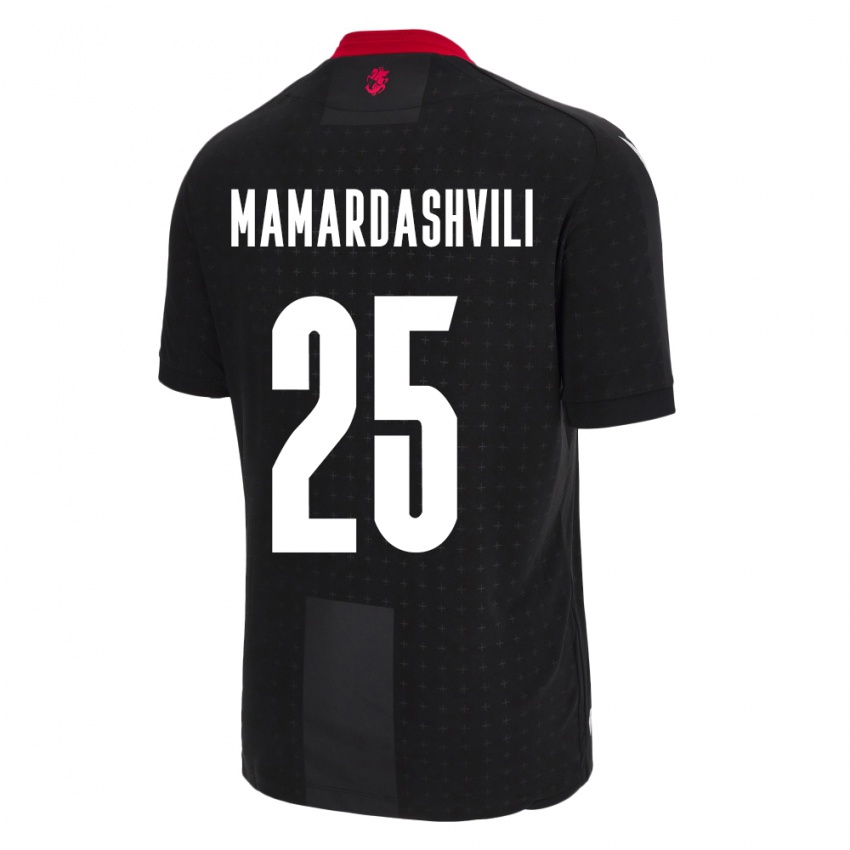 Herren Georgien Giorgi Mamardashvili #25 Schwarz Auswärtstrikot Trikot 24-26 T-Shirt Schweiz