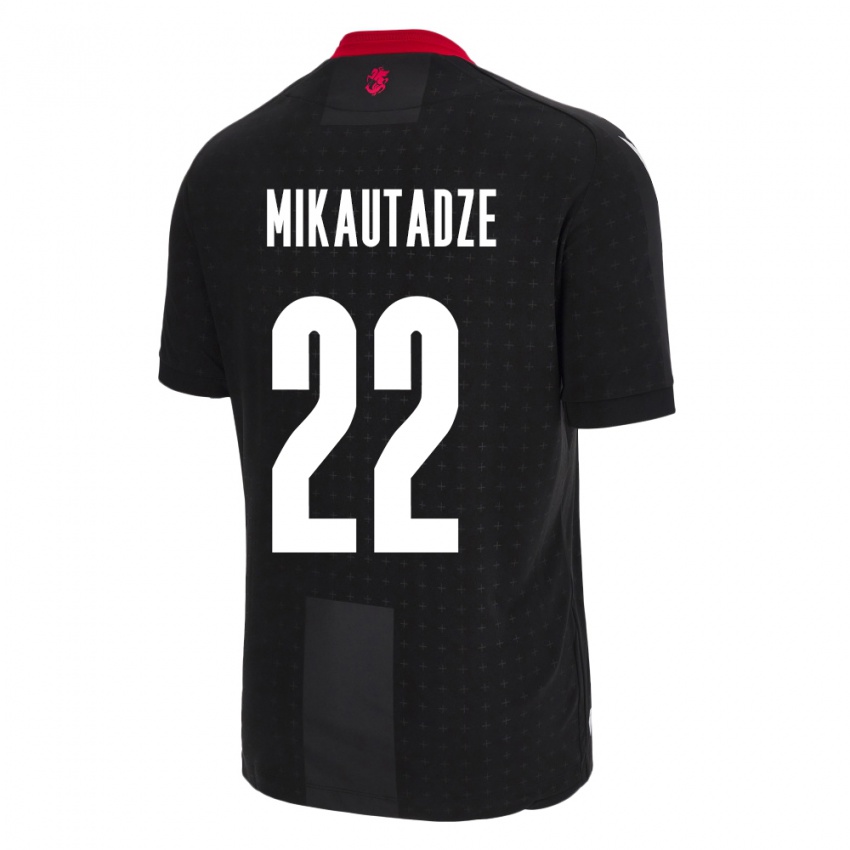 Herren Georgien Georges Mikautadze #22 Schwarz Auswärtstrikot Trikot 24-26 T-Shirt Schweiz