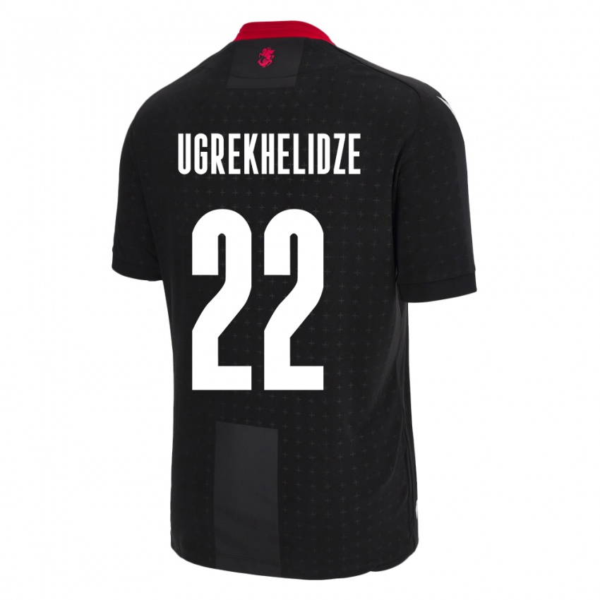 Herren Georgien Nikoloz Ugrekhelidze #22 Schwarz Auswärtstrikot Trikot 24-26 T-Shirt Schweiz