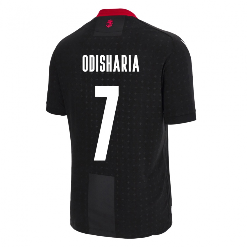 Herren Georgien Lasha Odisharia #7 Schwarz Auswärtstrikot Trikot 24-26 T-Shirt Schweiz