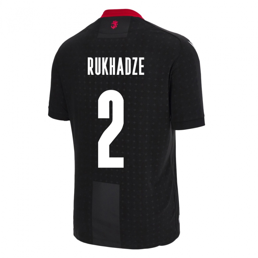 Herren Georgien Zurab Rukhadze #2 Schwarz Auswärtstrikot Trikot 24-26 T-Shirt Schweiz