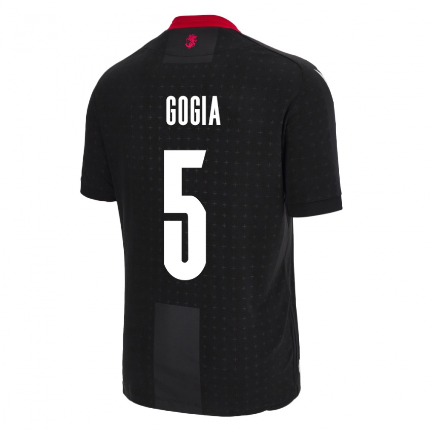 Herren Georgien Gigi Gogia #5 Schwarz Auswärtstrikot Trikot 24-26 T-Shirt Schweiz