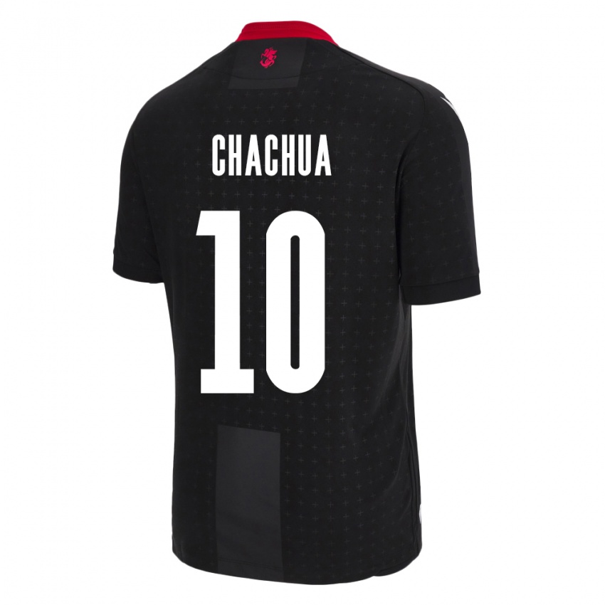 Herren Georgien Giorgi Chachua #10 Schwarz Auswärtstrikot Trikot 24-26 T-Shirt Schweiz