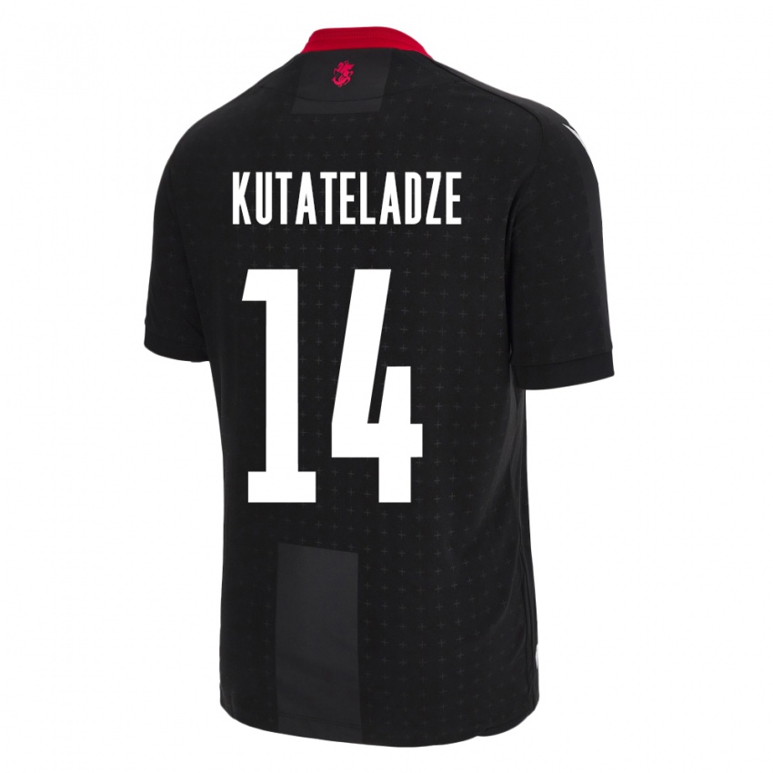 Herren Georgien Alexandre Kutateladze #14 Schwarz Auswärtstrikot Trikot 24-26 T-Shirt Schweiz