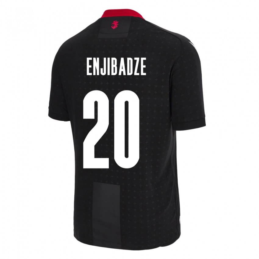 Herren Georgien Elene Enjibadze #20 Schwarz Auswärtstrikot Trikot 24-26 T-Shirt Schweiz