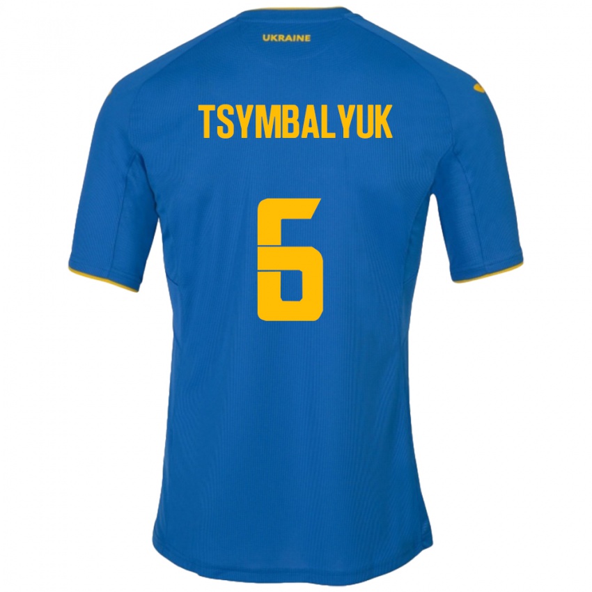 Herren Ukraine Maksym Tsymbalyuk #6 Blau Auswärtstrikot Trikot 24-26 T-Shirt Schweiz