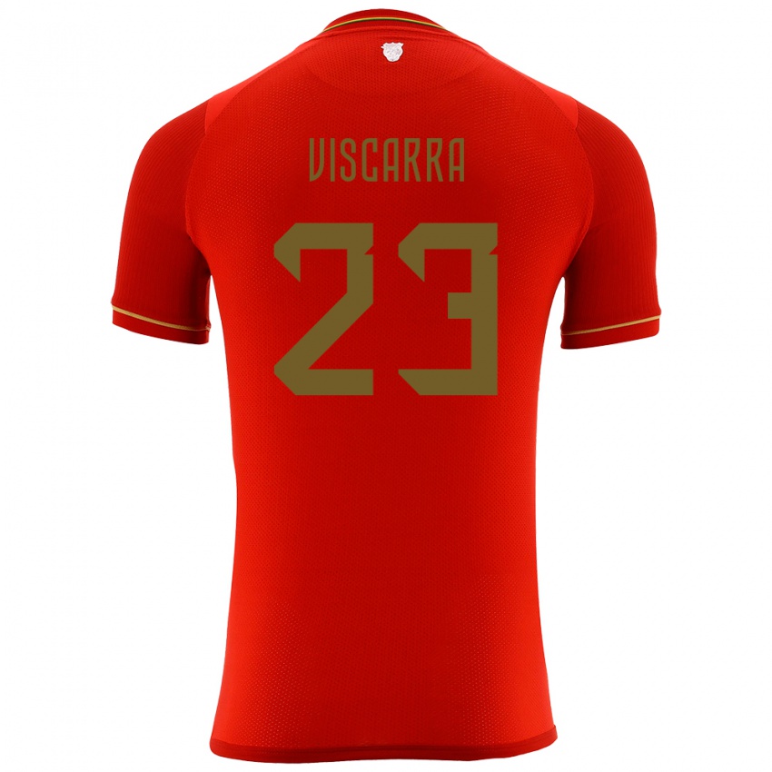 Herren Bolivien Guillermo Viscarra #23 Rot Auswärtstrikot Trikot 24-26 T-Shirt Schweiz