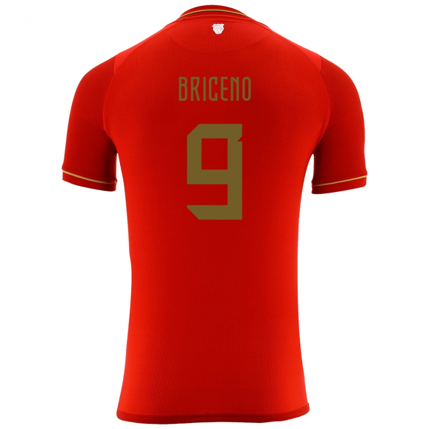 Herren Bolivien José Briceño #9 Rot Auswärtstrikot Trikot 24-26 T-Shirt Schweiz