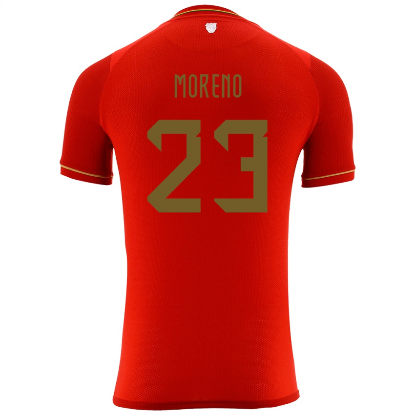 Herren Bolivien Leonel Moreno #23 Rot Auswärtstrikot Trikot 24-26 T-Shirt Schweiz