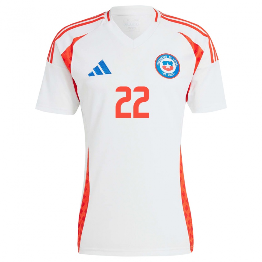 Herren Chile Agustina Heyermann #22 Weiß Auswärtstrikot Trikot 24-26 T-Shirt Schweiz