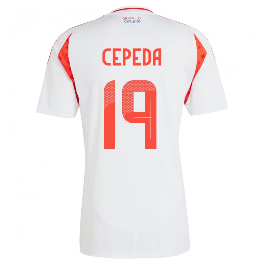 Herren Chile Lucas Cepeda #19 Weiß Auswärtstrikot Trikot 24-26 T-Shirt Schweiz