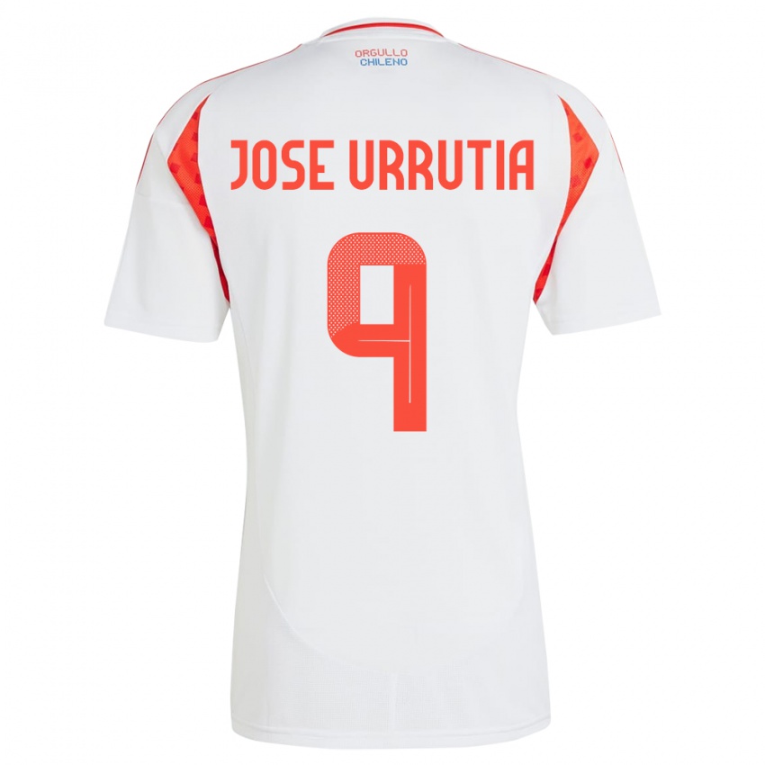 Herren Chile María José Urrutia #9 Weiß Auswärtstrikot Trikot 24-26 T-Shirt Schweiz