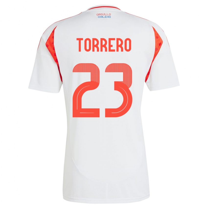 Herren Chile Ryann Torrero #23 Weiß Auswärtstrikot Trikot 24-26 T-Shirt Schweiz