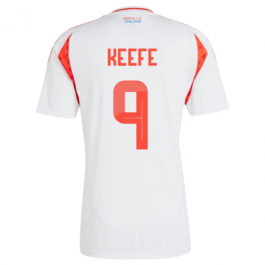 Herren Chile Sonya Keefe #9 Weiß Auswärtstrikot Trikot 24-26 T-Shirt Schweiz