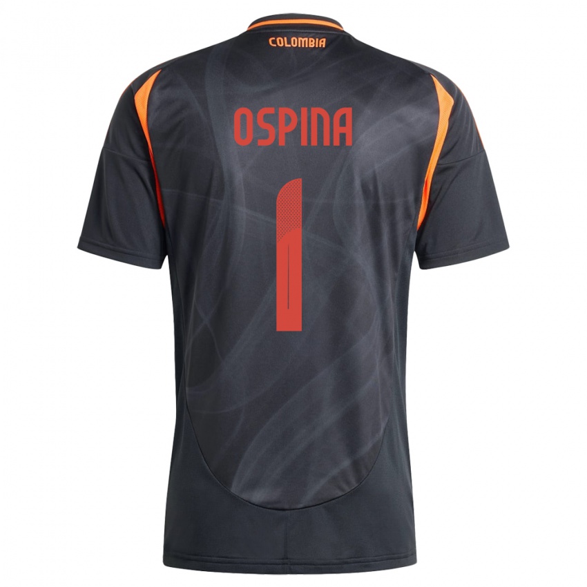 Herren Kolumbien David Ospina #1 Schwarz Auswärtstrikot Trikot 24-26 T-Shirt Schweiz