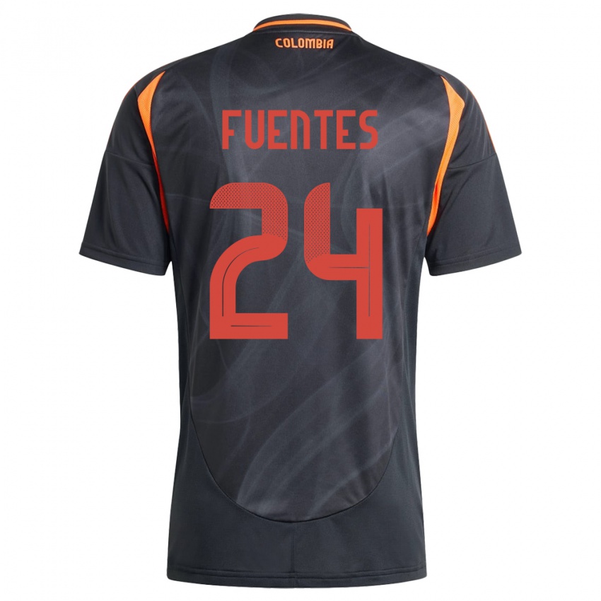 Herren Kolumbien Gabriel Fuentes #24 Schwarz Auswärtstrikot Trikot 24-26 T-Shirt Schweiz