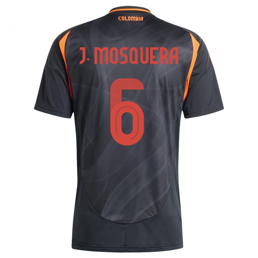 Herren Kolumbien Juan Mosquera #6 Schwarz Auswärtstrikot Trikot 24-26 T-Shirt Schweiz