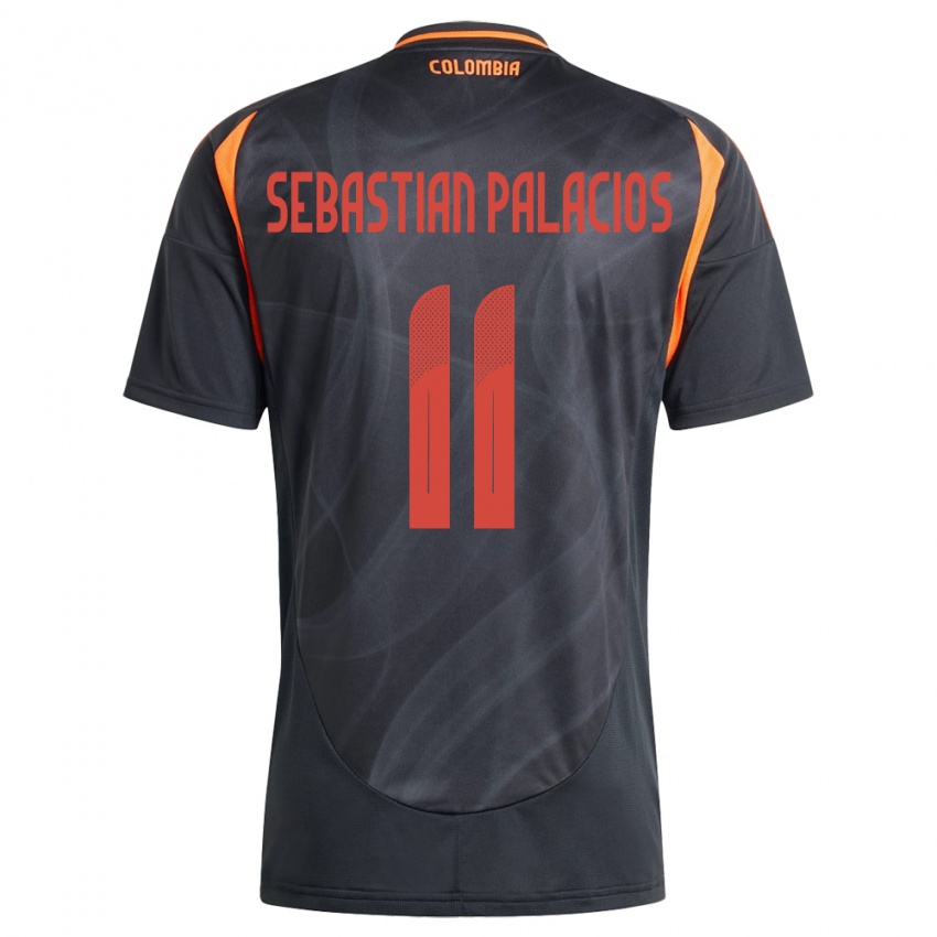 Herren Kolumbien Juan Sebastián Palacios #11 Schwarz Auswärtstrikot Trikot 24-26 T-Shirt Schweiz