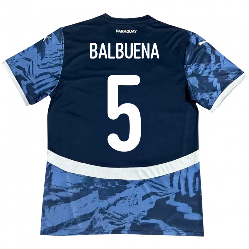 Herren Paraguay Fabián Balbuena #5 Blau Auswärtstrikot Trikot 24-26 T-Shirt Schweiz